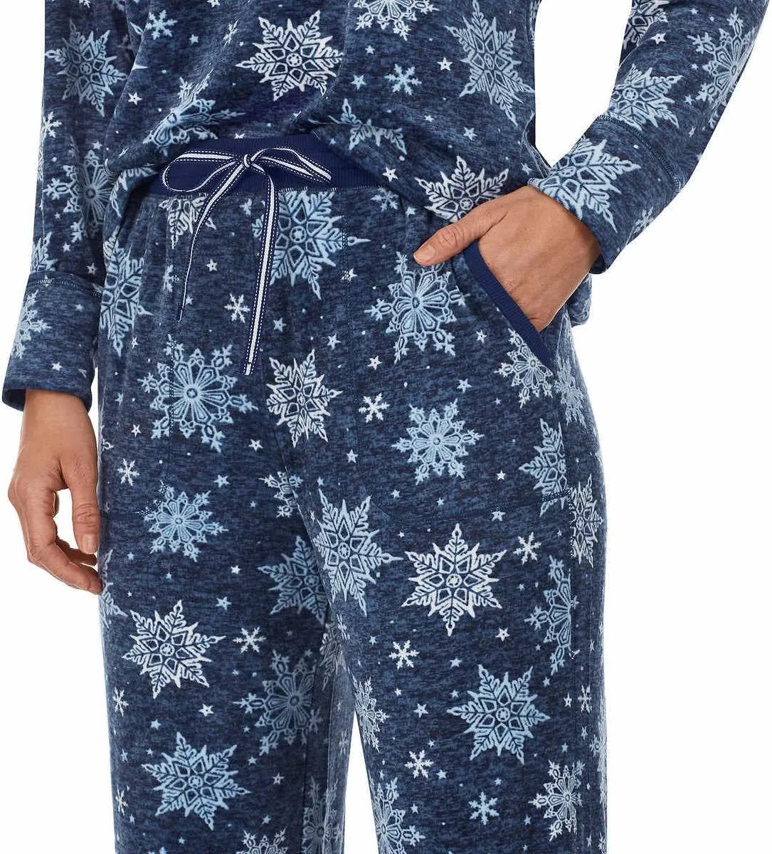 Nautica Womens Pajamas - Cozy Silky Fleece - 2 Piece Long Sleeve Winter Sleepwear Set for Women