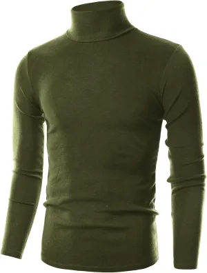 Ohoo Men's Slim Fit Turtleneck Sweater Lightweight Pullover
