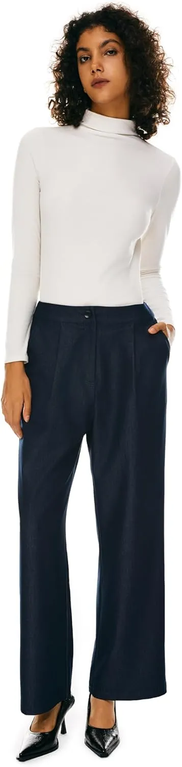 Orolay Women's High-Waisted Dress Pants Work Business Long Trousers Straight Leg Suit Pants
