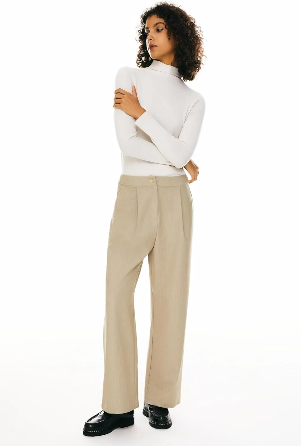 Orolay Women's High-Waisted Dress Pants Work Business Long Trousers Straight Leg Suit Pants