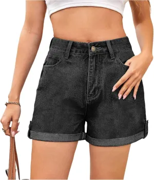 Palaver Jean Shorts Womens Summer Casual High Waisted Jorts with Pockets Trendy Stretchy Distressed Denim Shorts