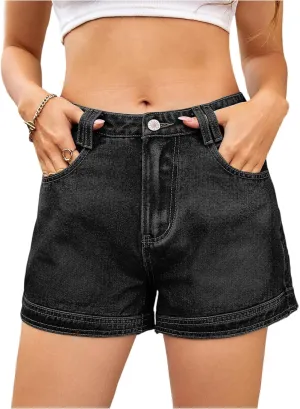 Palaver Jean Shorts Womens Summer Casual High Waisted Jorts with Pockets Trendy Stretchy Distressed Denim Shorts