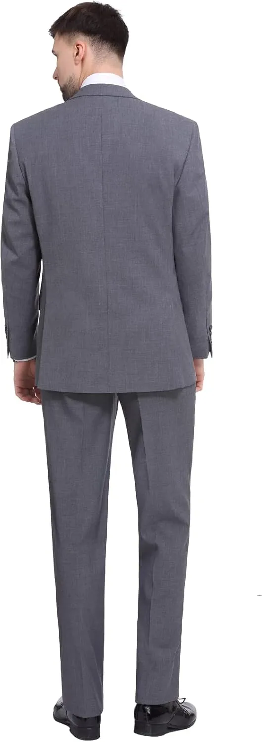 P&L Men's 3-Piece Classic Fit Dress Suits Tuxedo Blazer Jacket Tux Vest & Pants Set