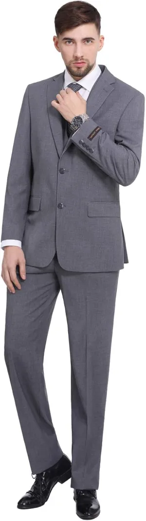 P&L Men's 3-Piece Classic Fit Dress Suits Tuxedo Blazer Jacket Tux Vest & Pants Set