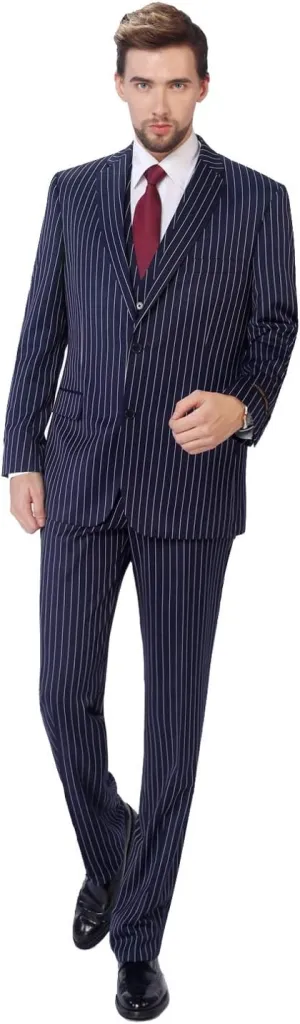 P&L Men's 3-Piece Classic Fit Dress Suits Tuxedo Blazer Jacket Tux Vest & Pants Set
