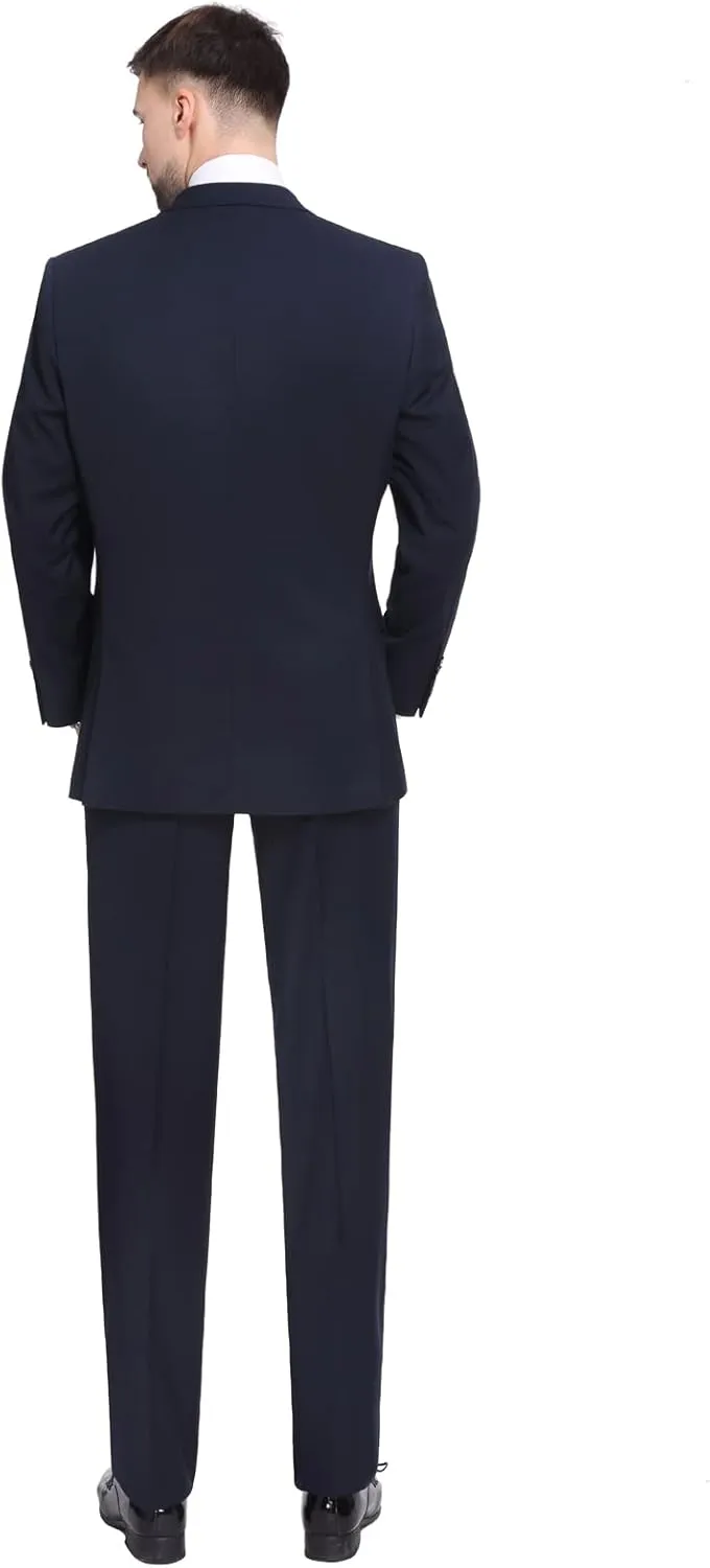P&L Men's 3-Piece Classic Fit Dress Suits Tuxedo Blazer Jacket Tux Vest & Pants Set