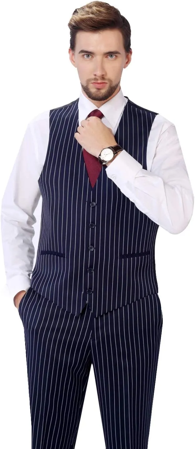P&L Men's 3-Piece Classic Fit Dress Suits Tuxedo Blazer Jacket Tux Vest & Pants Set