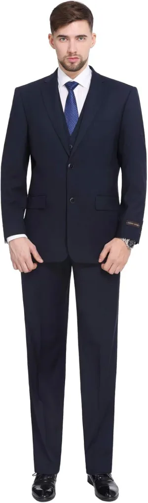 P&L Men's 3-Piece Classic Fit Dress Suits Tuxedo Blazer Jacket Tux Vest & Pants Set