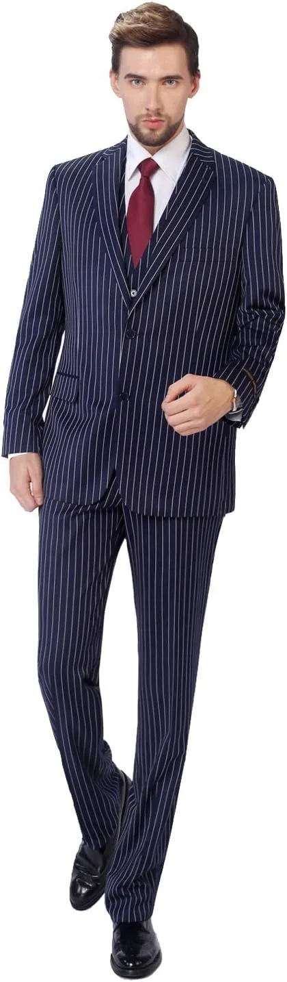 P&L Men's 3-Piece Classic Fit Dress Suits Tuxedo Blazer Jacket Tux Vest & Pants Set