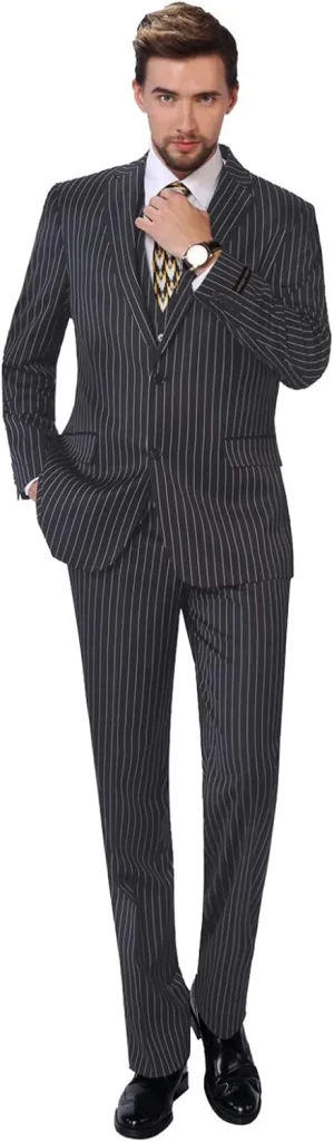 P&L Men's 3-Piece Classic Fit Dress Suits Tuxedo Blazer Jacket Tux Vest & Pants Set