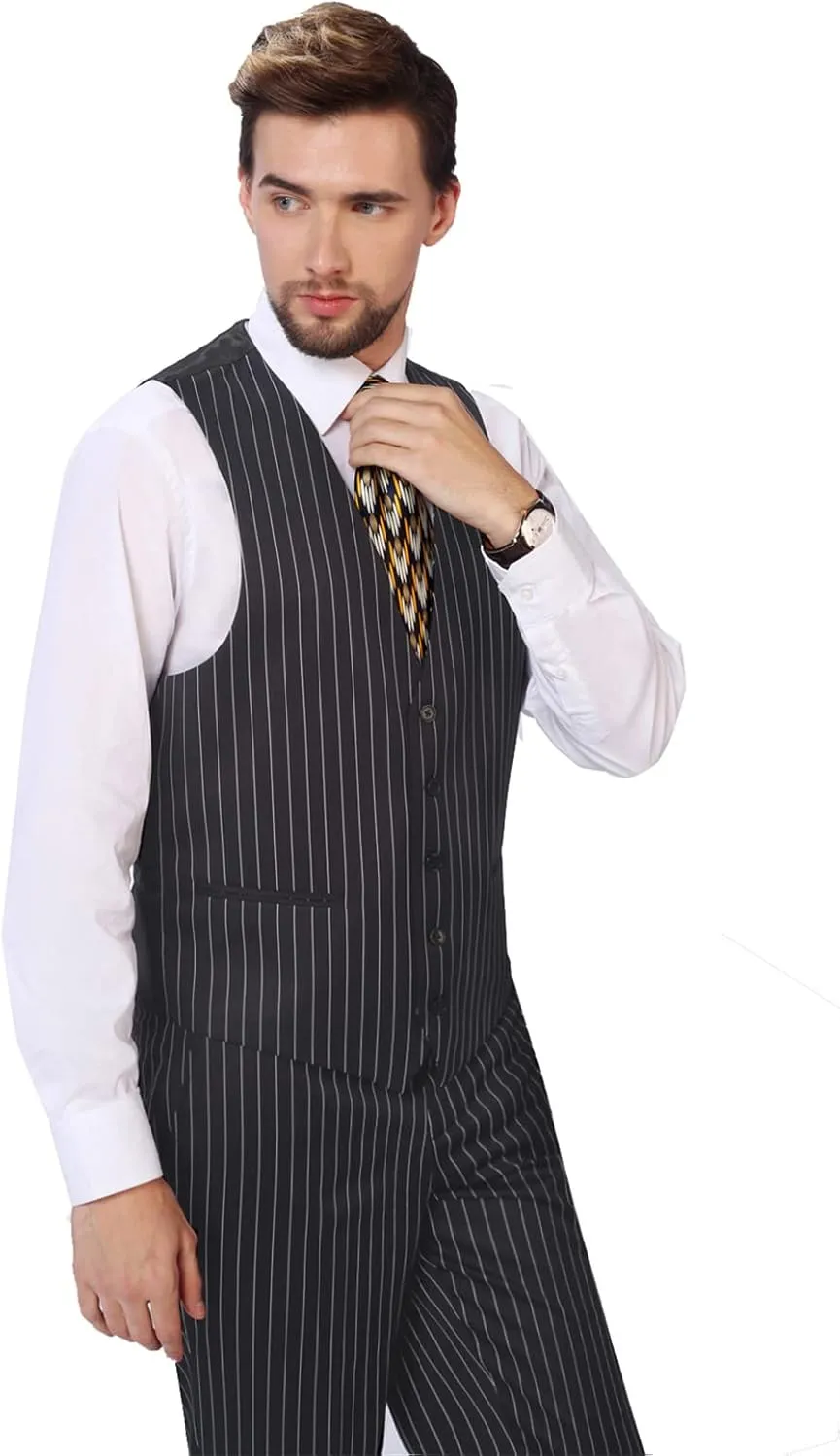 P&L Men's 3-Piece Classic Fit Dress Suits Tuxedo Blazer Jacket Tux Vest & Pants Set