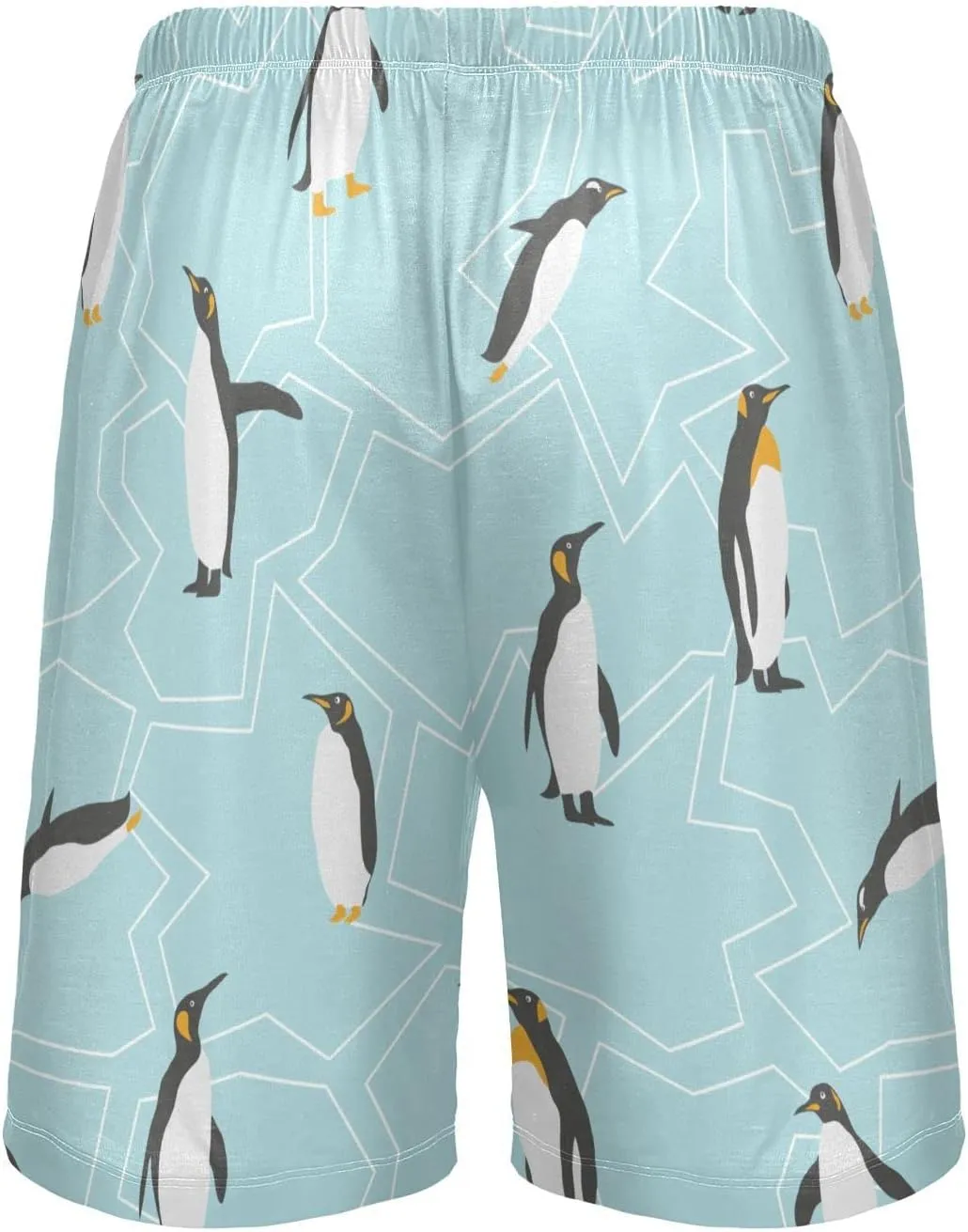 Penguin And Ice Pattern Men's Pajama Pants Shorts Sleepwear Lounge Pajama Bottoms