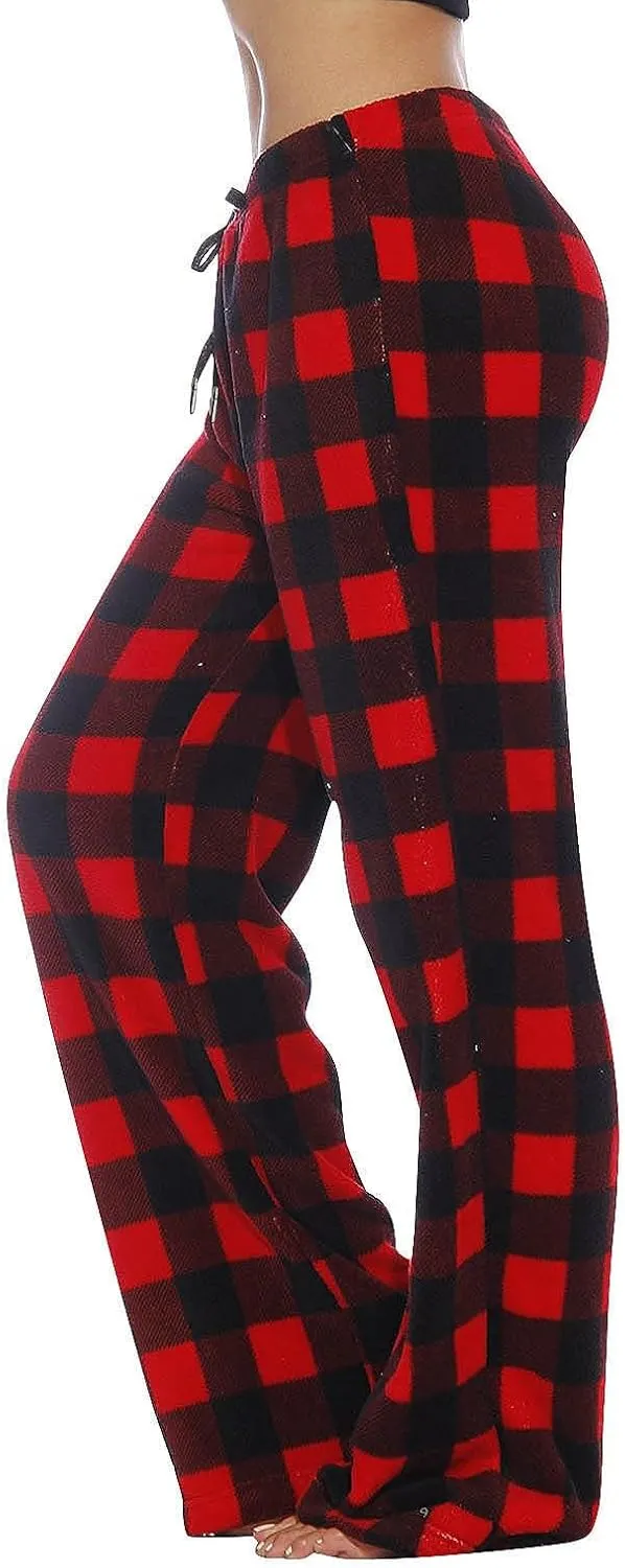 Plaid Pajama Pants Women Comfy Flannel Buffalo Plaid Pj Pants Pajamas Bottoms Christmas Wide Leg Lounge Pants