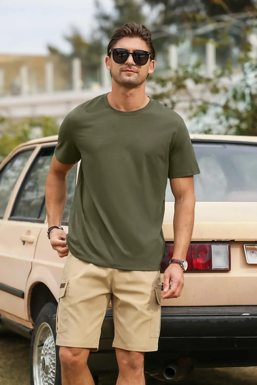 PLEPAN Mens Cotton T-Shirt Multipack  Short Sleeve Classic Fit Crew Neck, Luxuriously Soft Casual Shirt