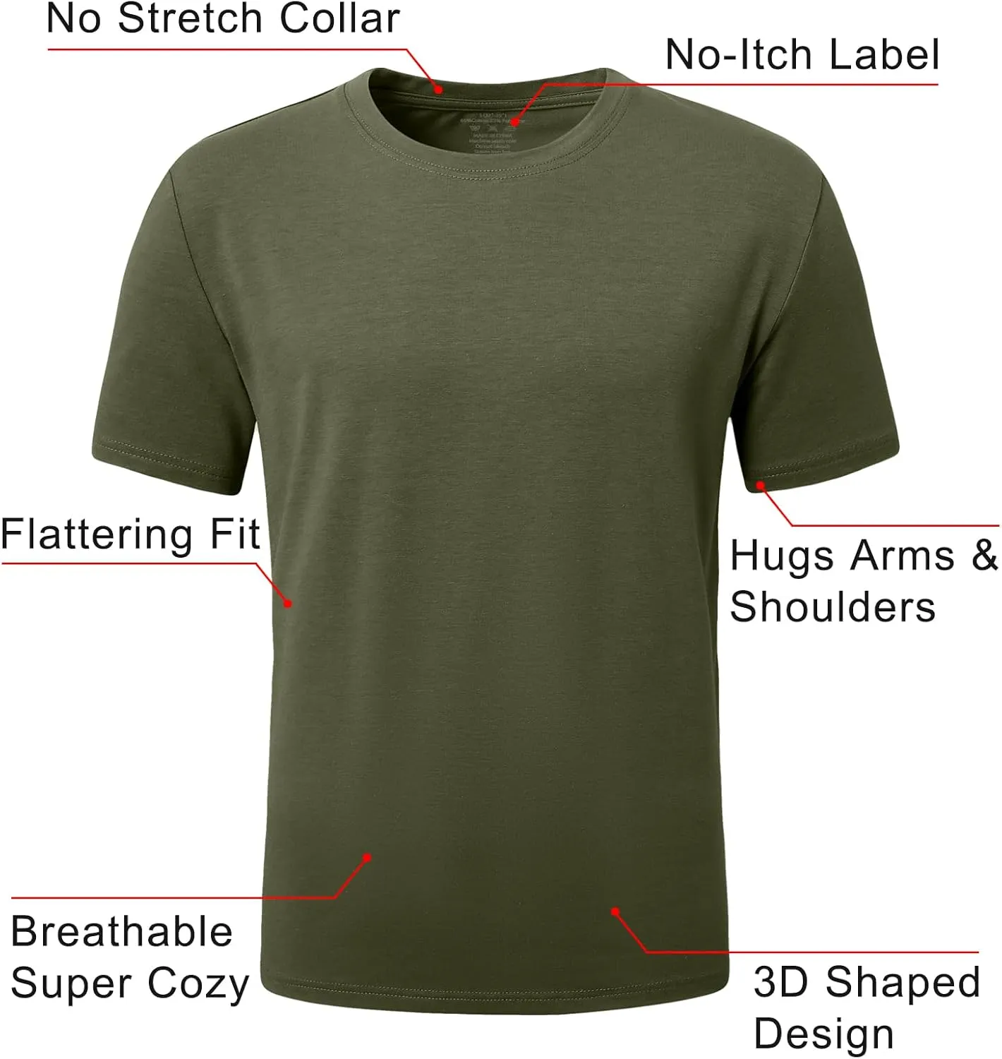 PLEPAN Mens Cotton T-Shirt Multipack  Short Sleeve Classic Fit Crew Neck, Luxuriously Soft Casual Shirt