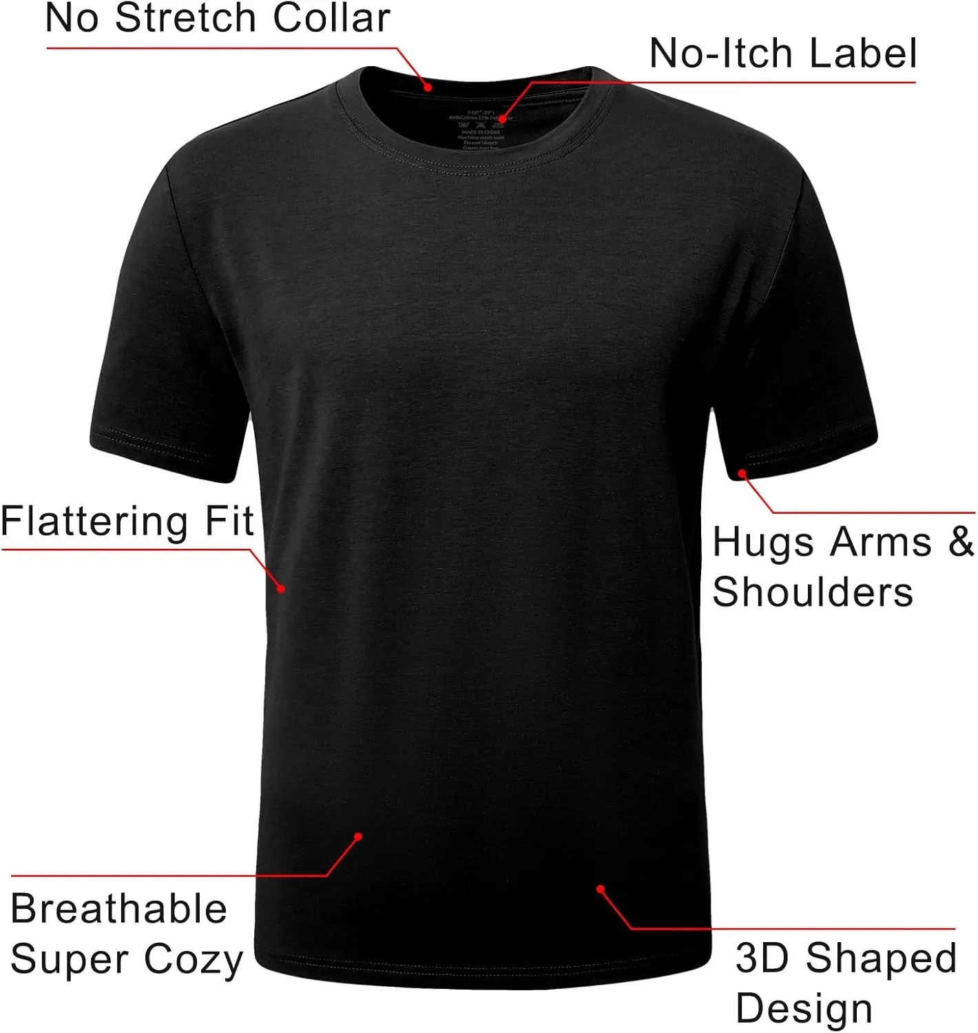 PLEPAN Mens Cotton T-Shirt Multipack  Short Sleeve Classic Fit Crew Neck, Luxuriously Soft Casual Shirt