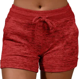 Plus Size Yoga Shorts High Waist Graphic Elastic Workout Shorts with Pockets Drawstring Sports Tummy Control Shorts