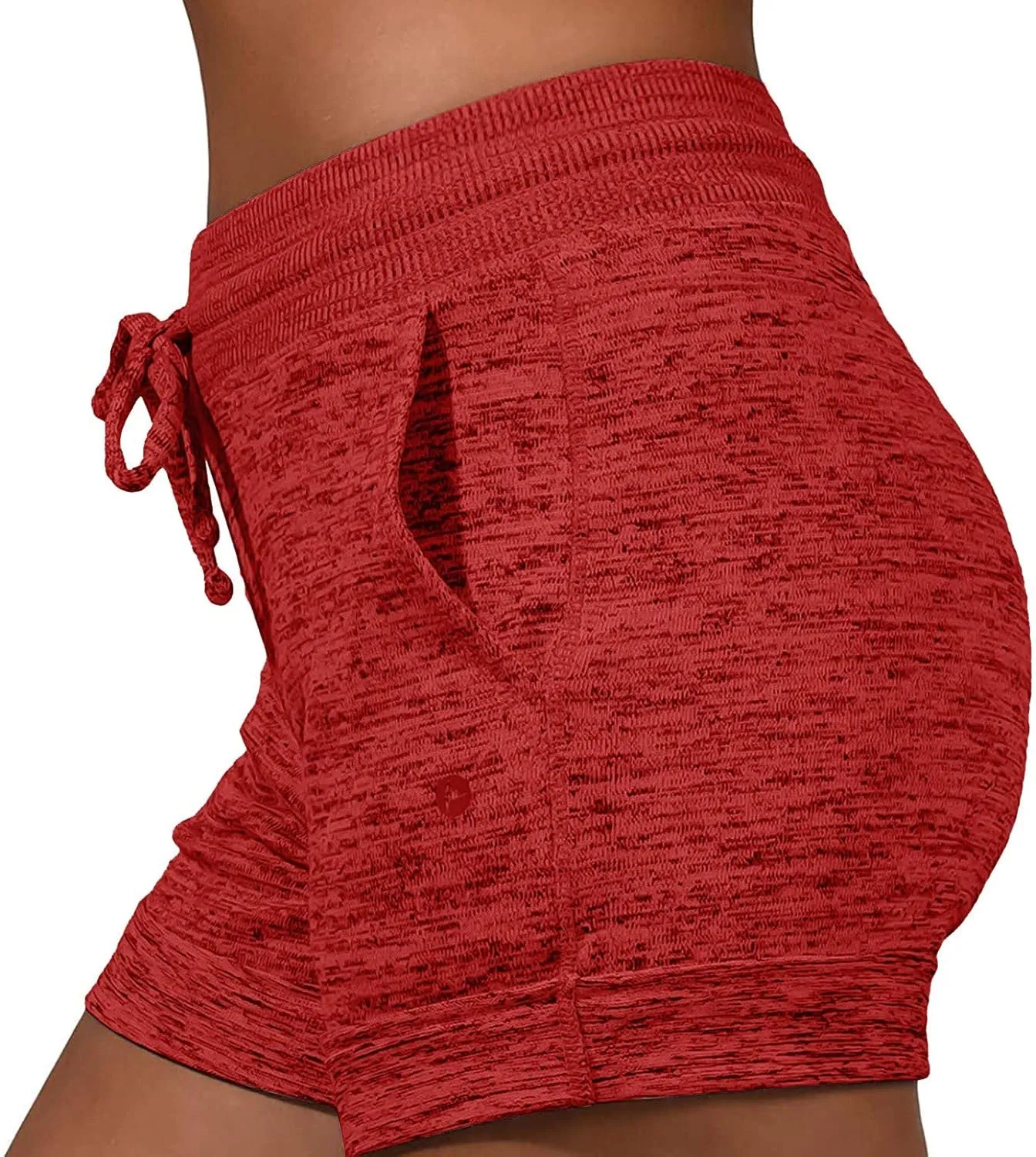 Plus Size Yoga Shorts High Waist Graphic Elastic Workout Shorts with Pockets Drawstring Sports Tummy Control Shorts