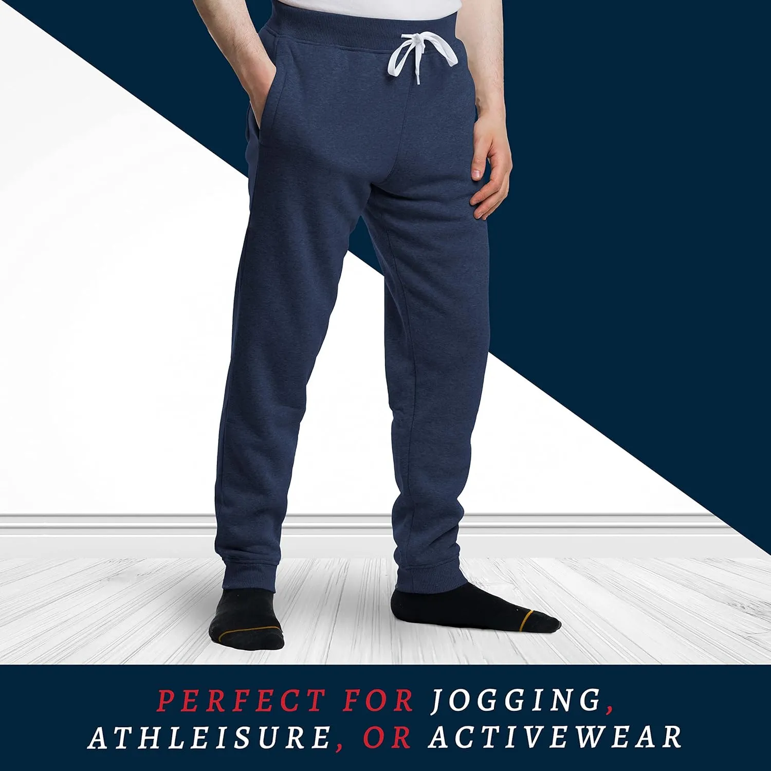 Premium Wear Men’s Jogger Sweatpants - Lightweight, Super Soft, 100% Polyester | Elastic Drawstring, Deep Pockets, Tag-Free