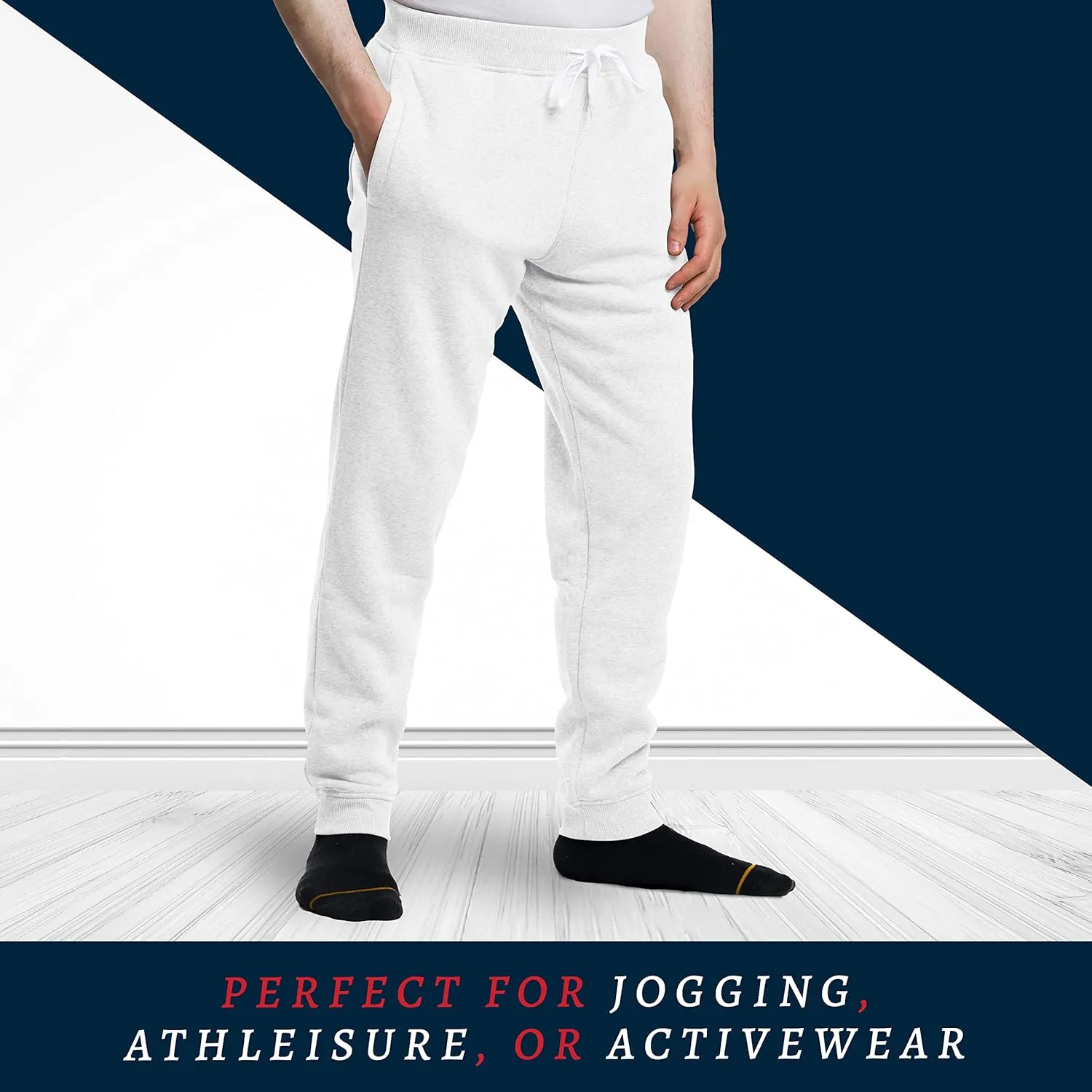 Premium Wear Men’s Jogger Sweatpants - Lightweight, Super Soft, 100% Polyester | Elastic Drawstring, Deep Pockets, Tag-Free