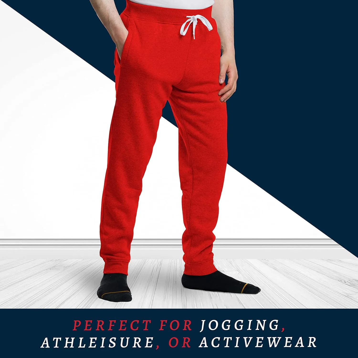 Premium Wear Men’s Jogger Sweatpants - Lightweight, Super Soft, 100% Polyester | Elastic Drawstring, Deep Pockets, Tag-Free