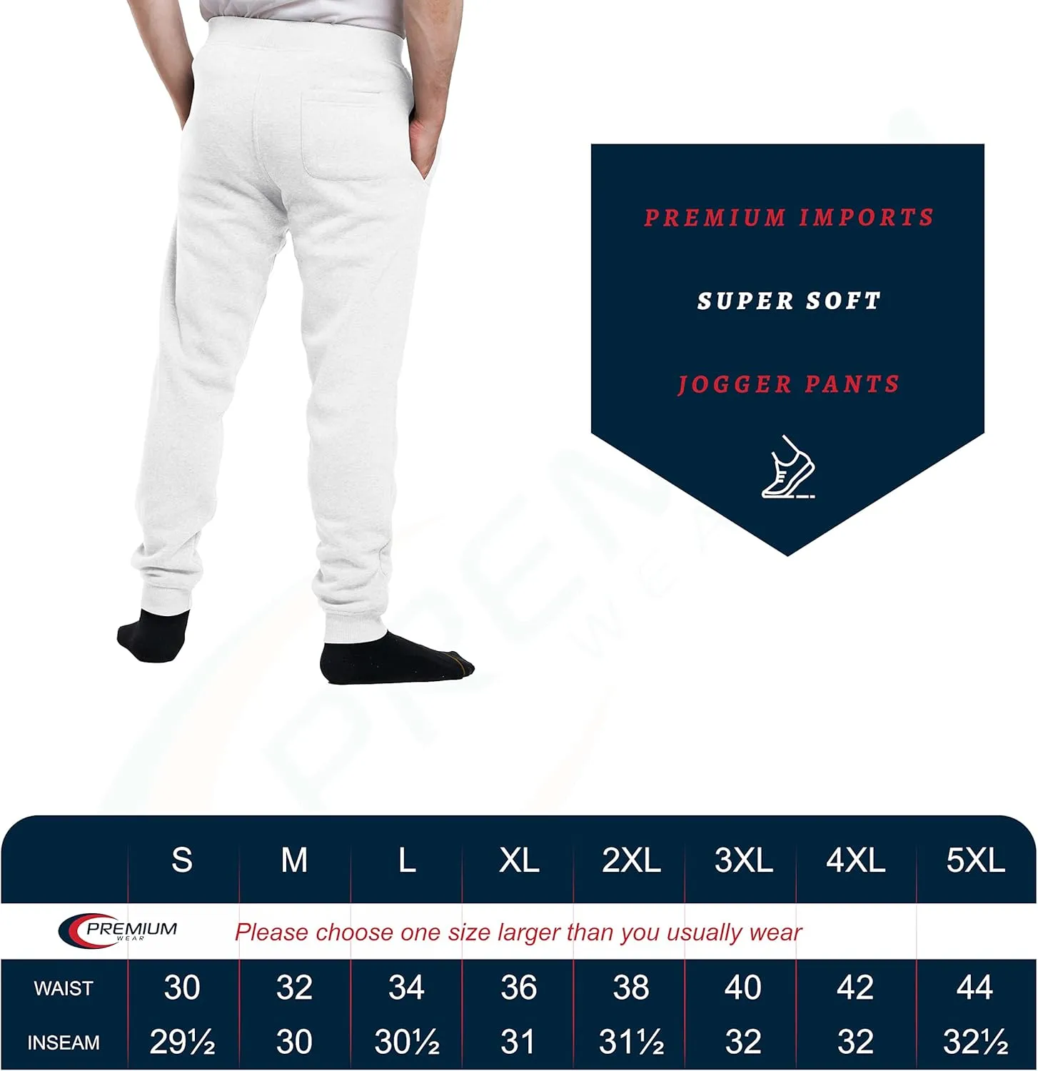 Premium Wear Men’s Jogger Sweatpants - Lightweight, Super Soft, 100% Polyester | Elastic Drawstring, Deep Pockets, Tag-Free