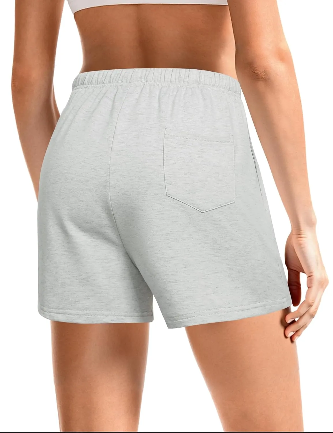 Quenteen Womens Sweat Shorts Cotton Lounge Shorts Casual Comfy Drawstring High Waist Running Shorts with Pockets