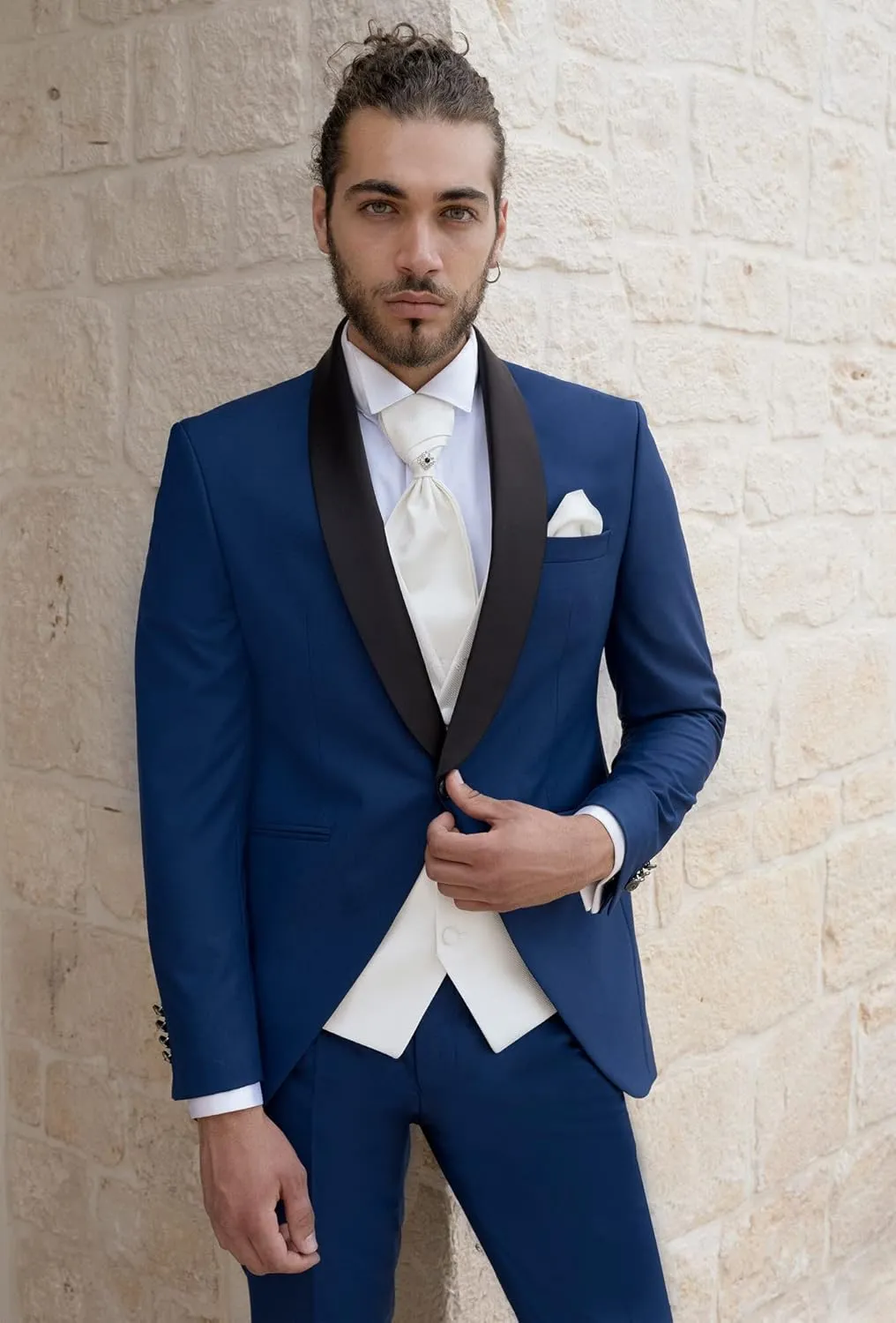 Rdzding Mens Suit Blazer Jacket 3 Piece Slim Fit Groomsmen Suits Tuxedo Prom Suits Business Blazer Party Jackets