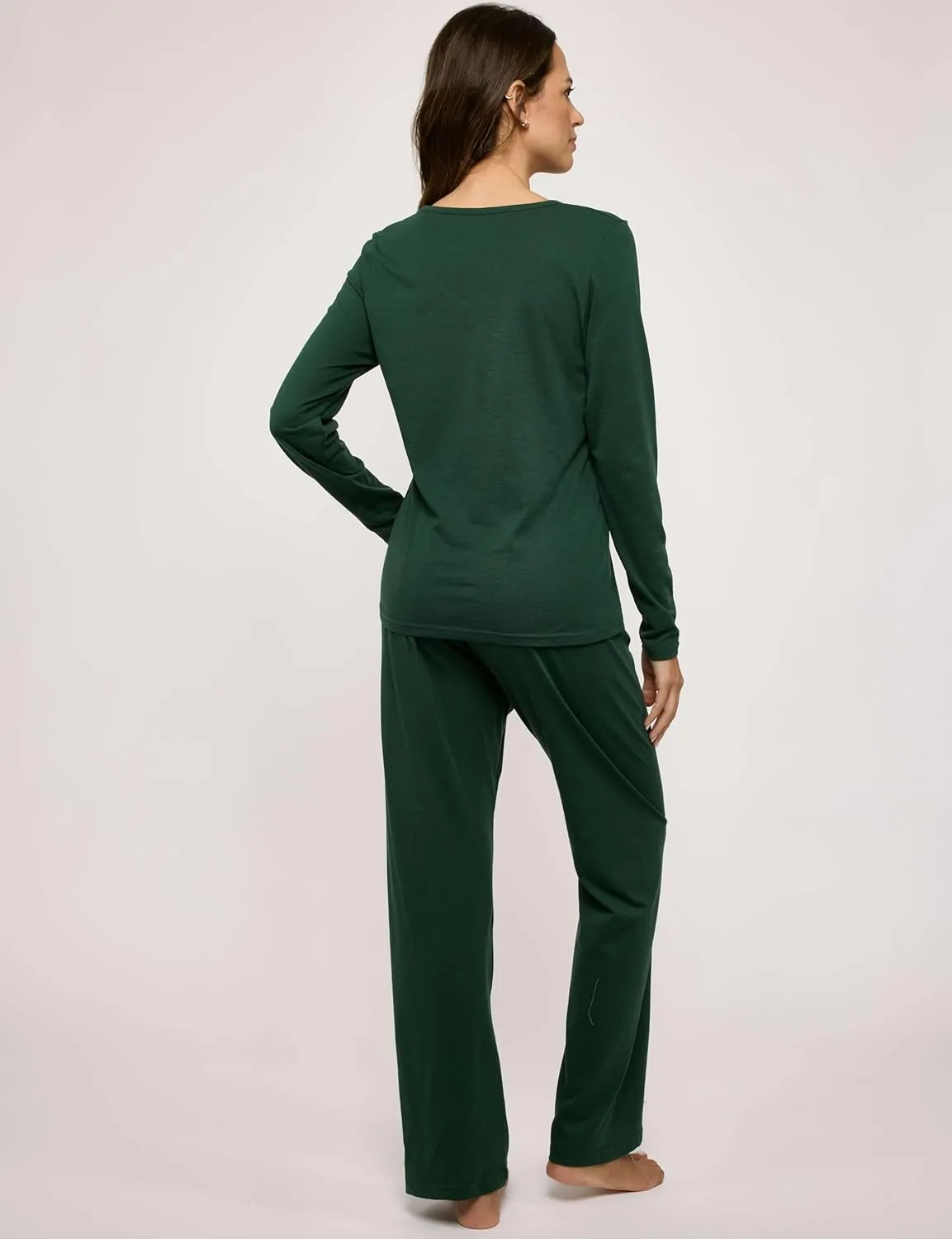 Real Essentials 3 Pack Women's Soft Cotton Long Sleeve Pajama Set with Pants - Lounge Sets for Women (Available In Plus)