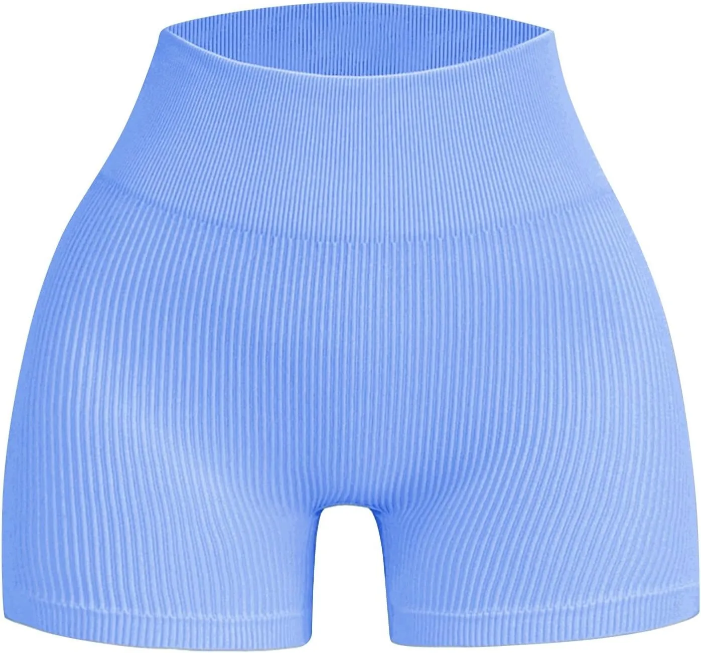 Ribbed Biker Shorts for Women Tummy Control Stretch High Waist Yoga Shorts Summer Comfy Gym Workout Athletic Shorts