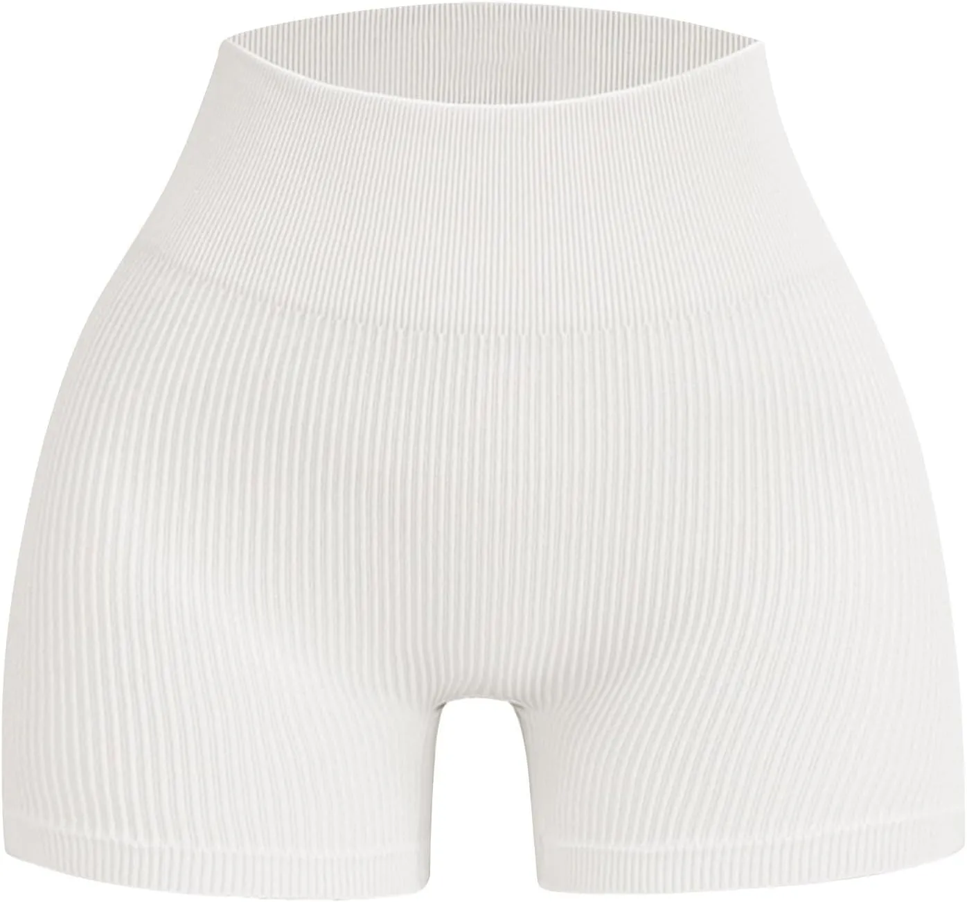 Ribbed Biker Shorts for Women Tummy Control Stretch High Waist Yoga Shorts Summer Comfy Gym Workout Athletic Shorts