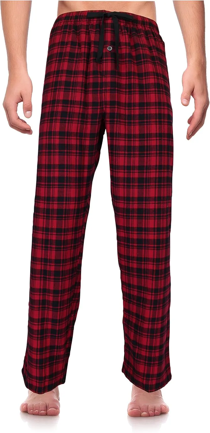 RK Classical Sleepwear Mens 100% Cotton Flannel Pajama Pants,