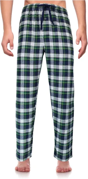 RK Classical Sleepwear Mens 100% Cotton Flannel Pajama Pants,