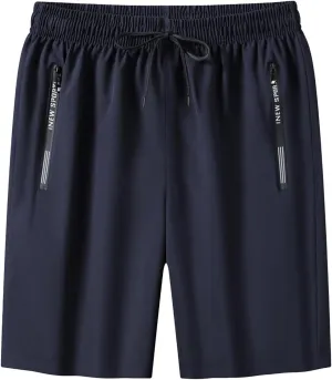 Short Pants for Men, Casual Shorts Elastic Waist Summer Beach Shorts with Pockets, Stretch Running Pants Men