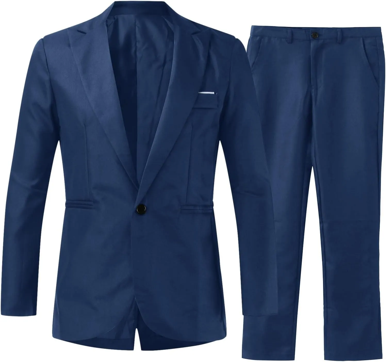 Slim Fit Tuxedo Blazer and Pants for Wedding Prom, 2 Piece Suit for Men, One Button Blazer Jacket Vest Pants