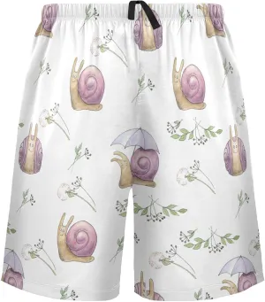 Snail Pattern Nature Dandelion Men's Pajama Pants Shorts Sleepwear Lounge Pajama Bottoms