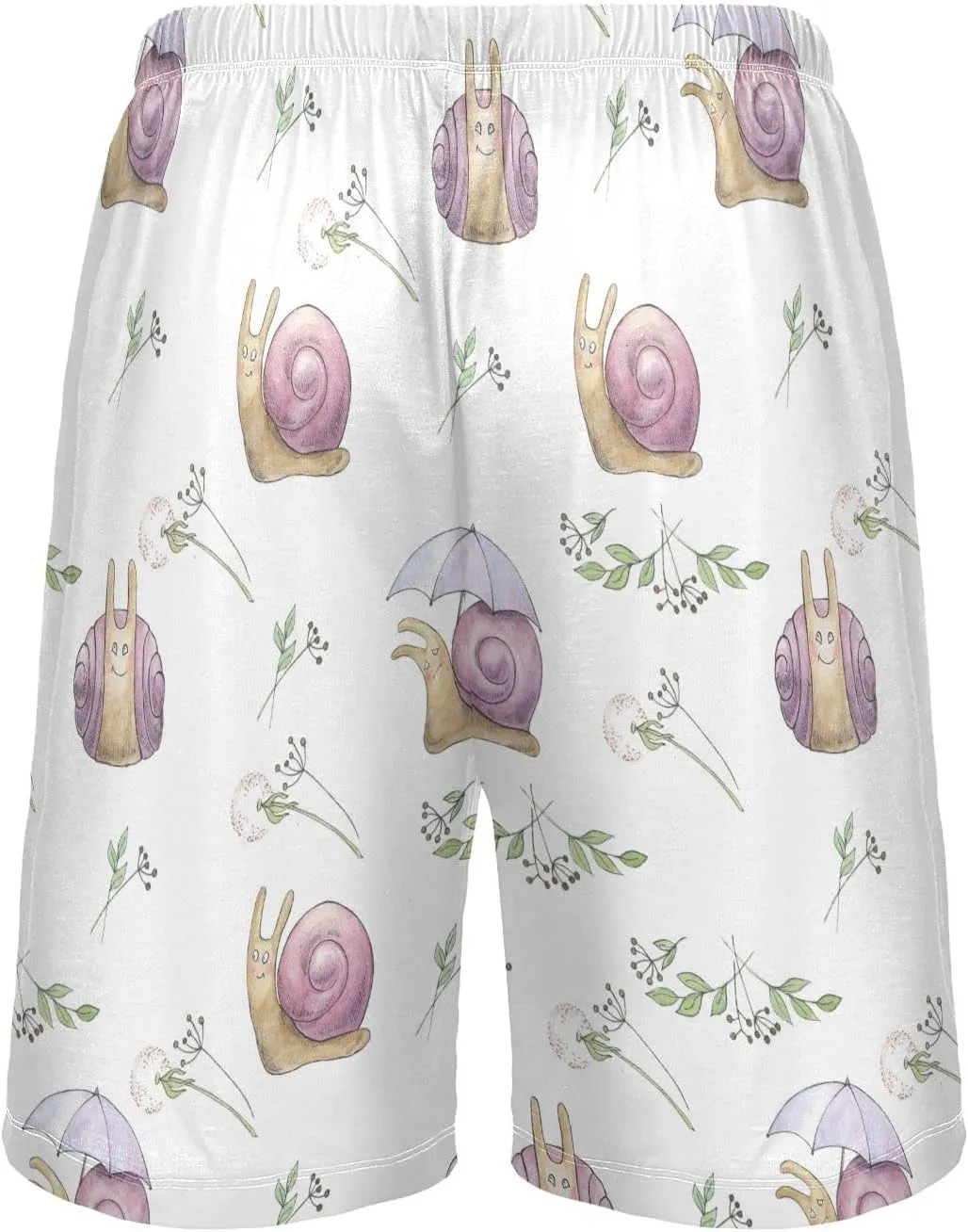 Snail Pattern Nature Dandelion Men's Pajama Pants Shorts Sleepwear Lounge Pajama Bottoms