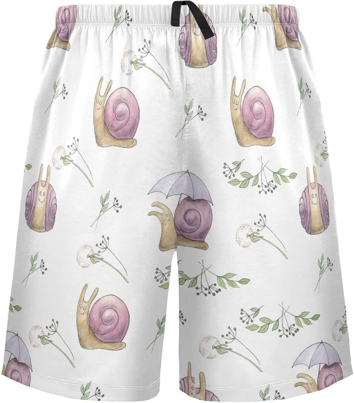 Snail Pattern Nature Dandelion Men's Pajama Pants Shorts Sleepwear Lounge Pajama Bottoms