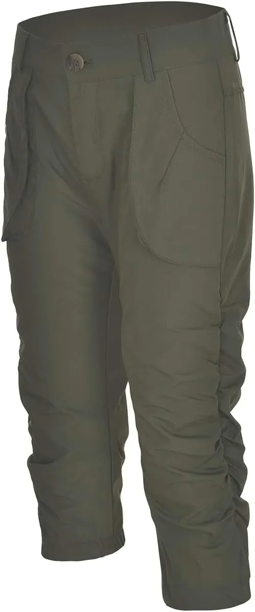 SOMTHRON Women's Oversize High Waisted Ruched Sweatpants Capris Multi Pockets Cuffed High Rise Sports Cargo Jogger Pants