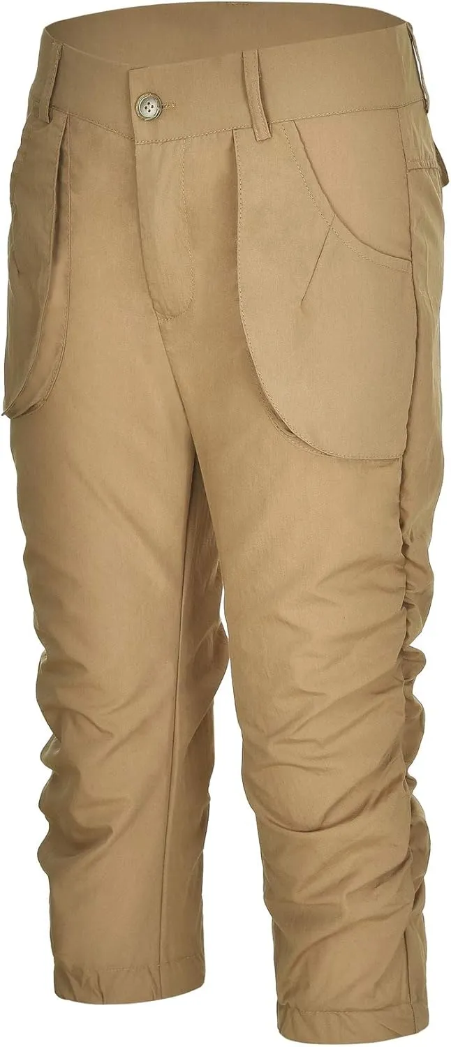 SOMTHRON Women's Oversize High Waisted Ruched Sweatpants Capris Multi Pockets Cuffed High Rise Sports Cargo Jogger Pants