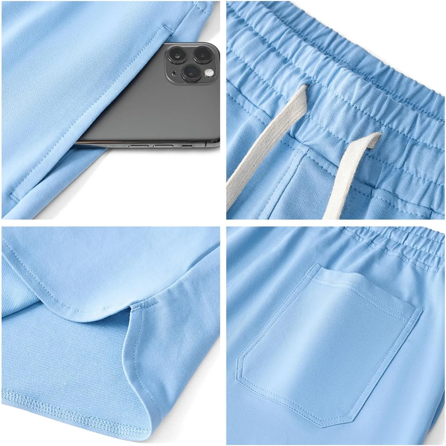 SoptoToxodo Men's Cotton Pajama Bottoms Sleep Lounge Shorts Sleepwear With Pockets