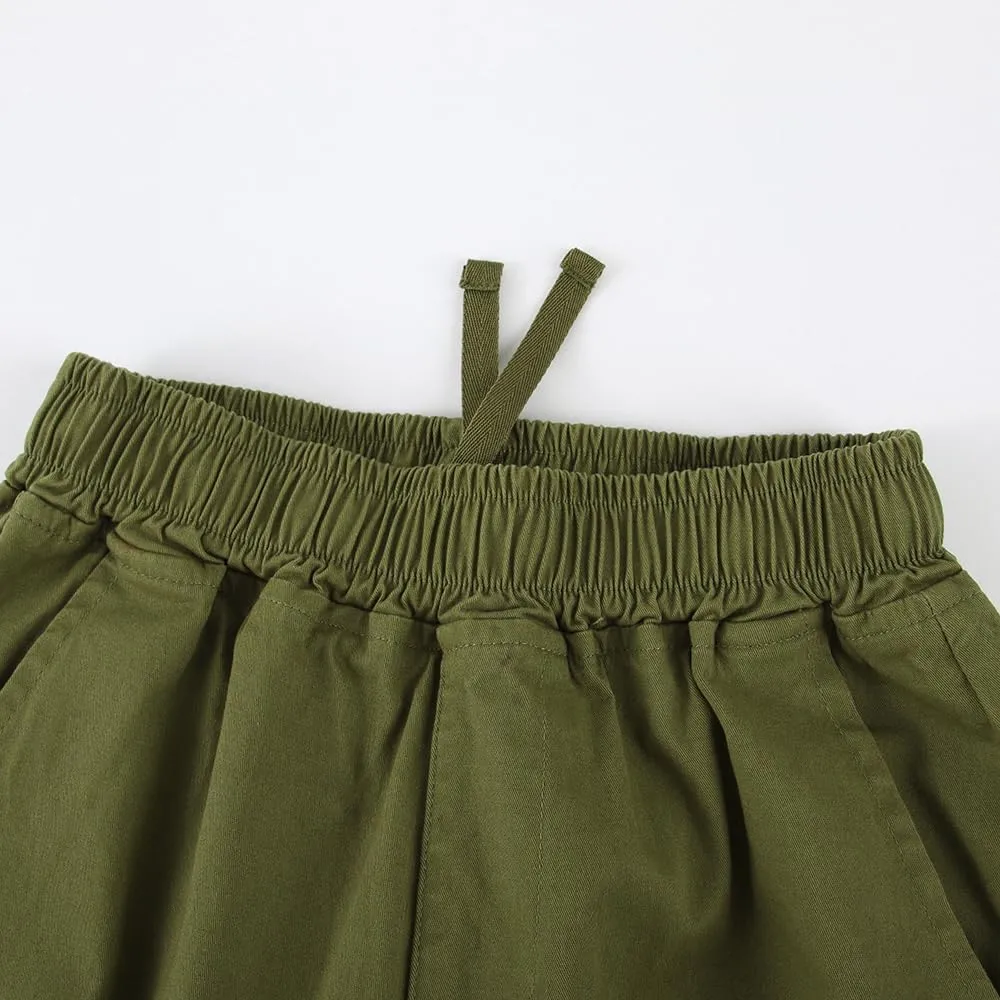 Spring&Gege Boys Jogger Pants Cotton Twill Drawstring Elastic Waist Jogging School Pants
