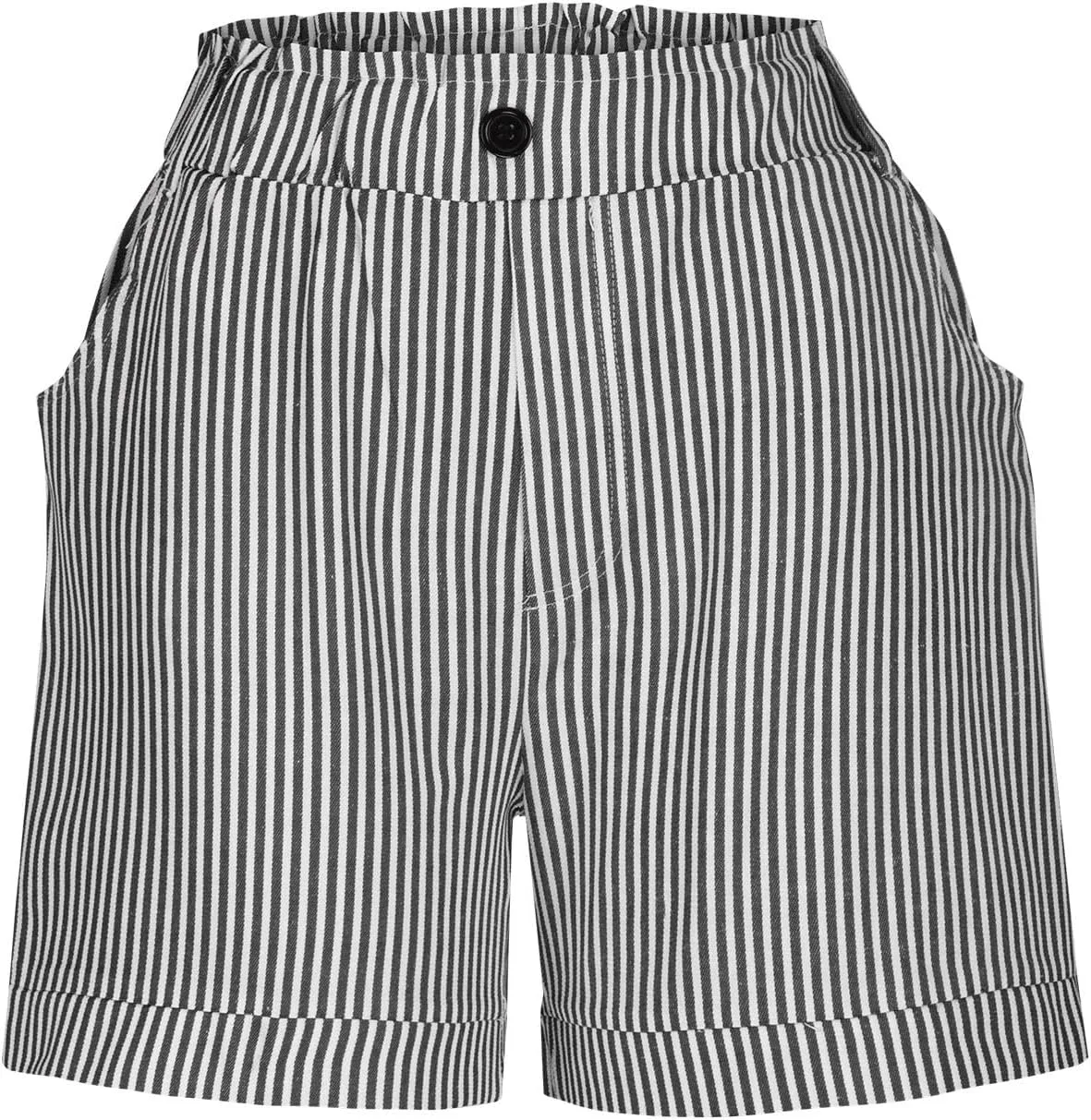 Striped Shorts for Women Inch Inseam Cotton Linen Stretchy Lounge Shorts Comfy Lounge Baggy Shorts with Pockets