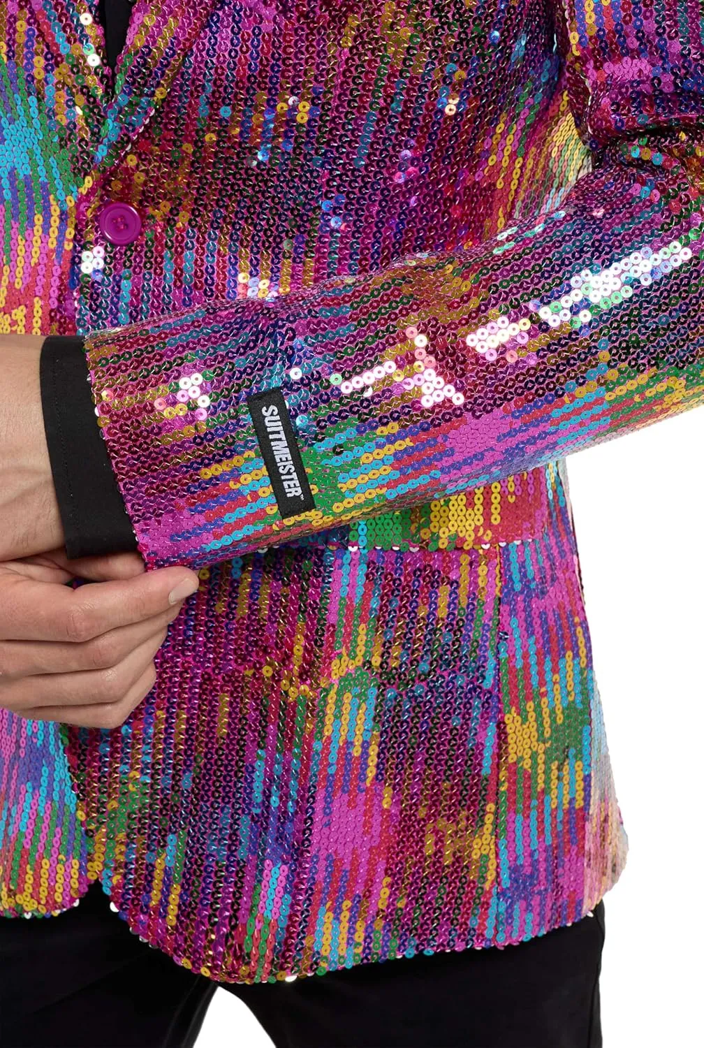 SUITMEISTER Sequins Party Blazer for Men - Slim Fit - Shiny Christmas, NYE, Prom Party Jacket