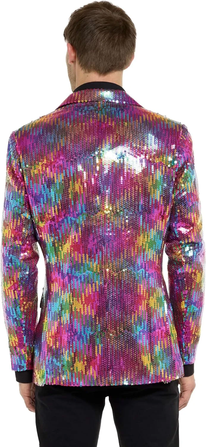 SUITMEISTER Sequins Party Blazer for Men - Slim Fit - Shiny Christmas, NYE, Prom Party Jacket