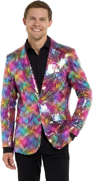 SUITMEISTER Sequins Party Blazer for Men - Slim Fit - Shiny Christmas, NYE, Prom Party Jacket