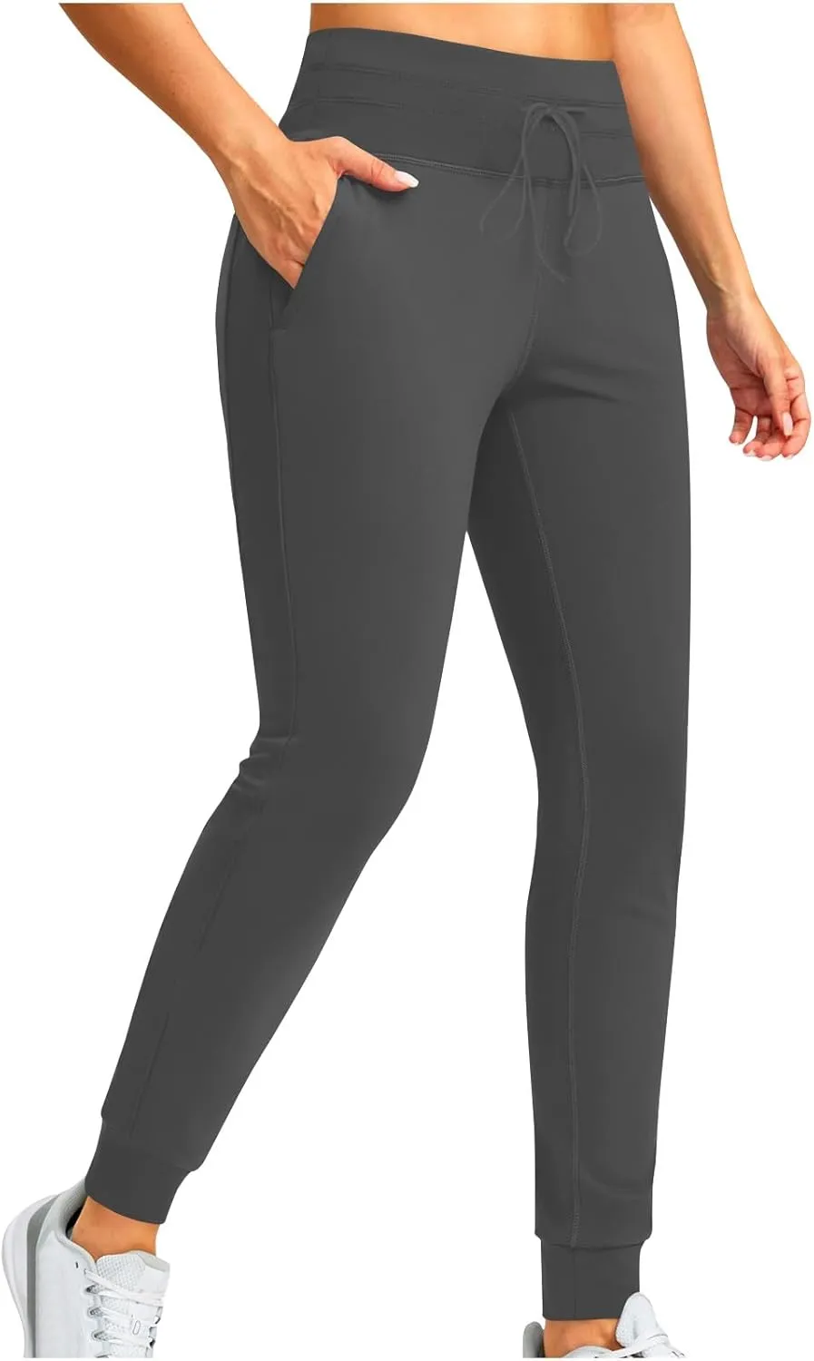 TANGNADE Fleece Lined Joggers Women High Waist Warm Pants Running Thermal Sweatpants Winter Athletic Hiking Sweat Pants