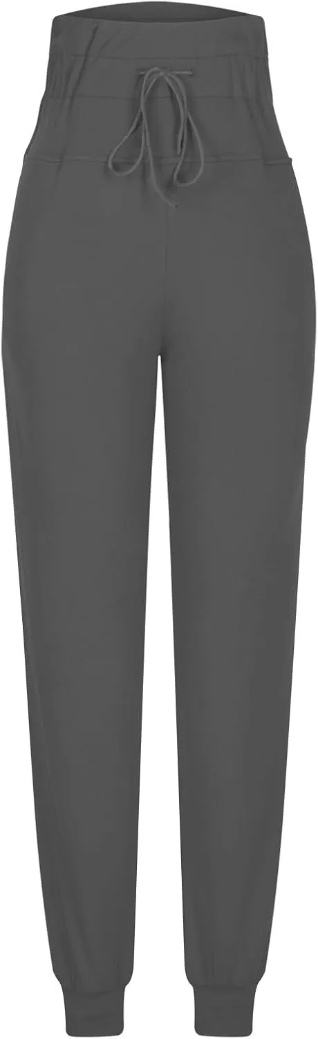 TANGNADE Fleece Lined Joggers Women High Waist Warm Pants Running Thermal Sweatpants Winter Athletic Hiking Sweat Pants
