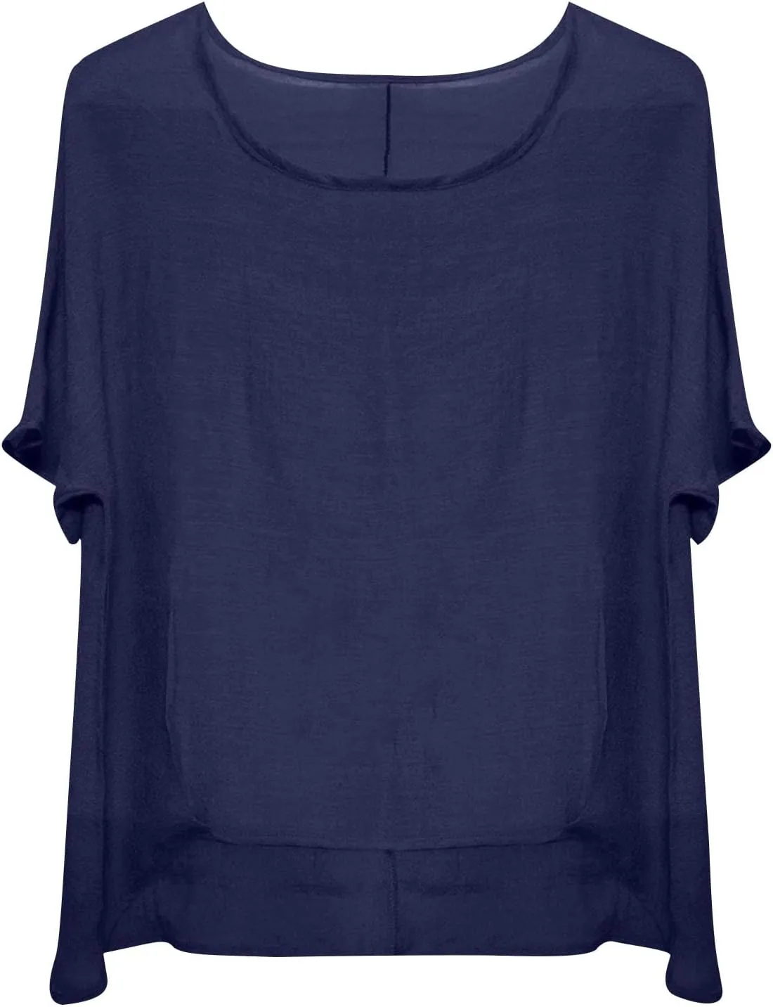Trendy Ventilate Comfy Solid Color Shirts Tops for Women Casual Summer Short Sleeve Crewneck Loose Top 2025 Basic