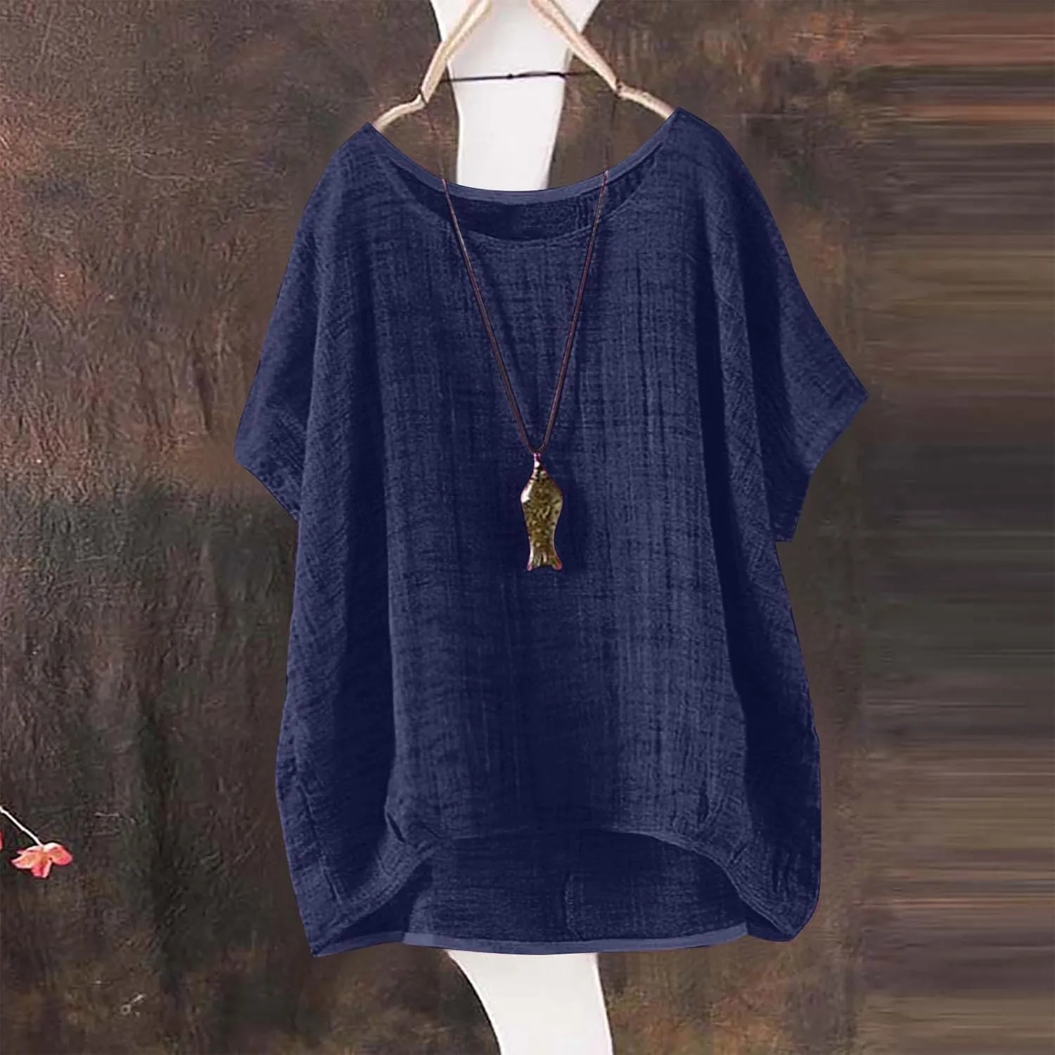 Trendy Ventilate Comfy Solid Color Shirts Tops for Women Casual Summer Short Sleeve Crewneck Loose Top 2025 Basic